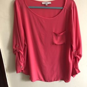 Beautiful coral LOFT blouse XL